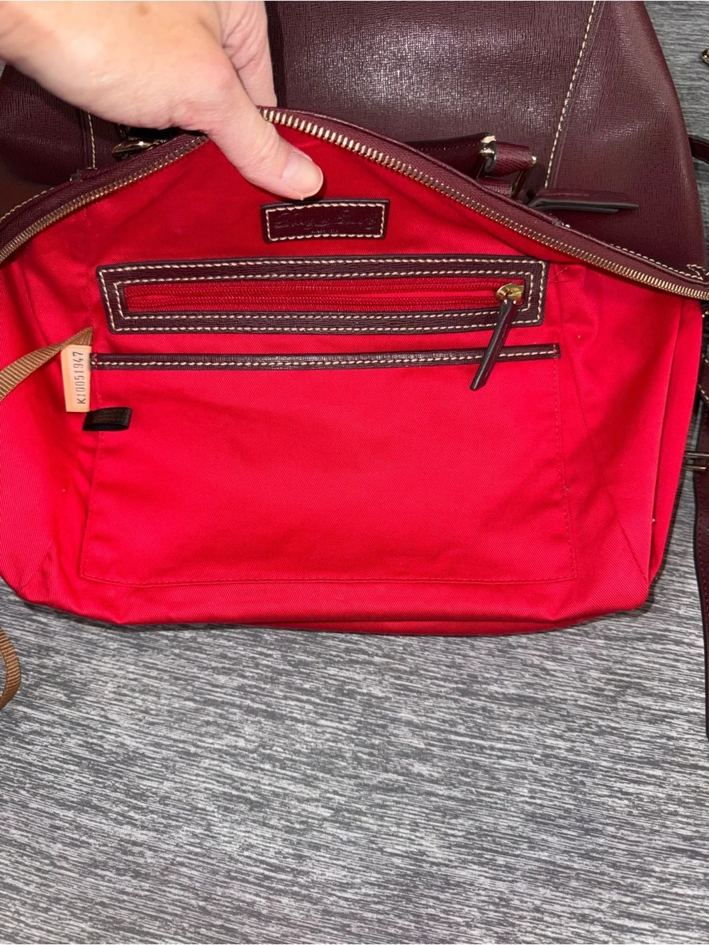 Dooney & Bourke Sydney Burgundy Saffiano Dome Satchel